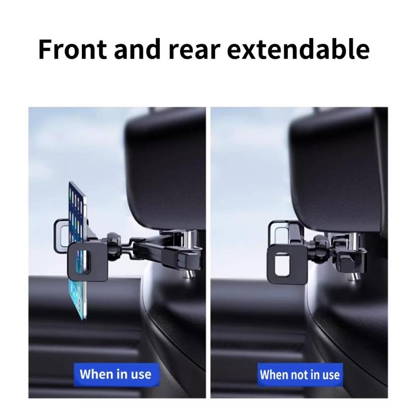Car Backseat Mount Entertainment Holder for Tablets Phone, 360 Degree Rotatable, Long Drives Family Trips Easy to Clean