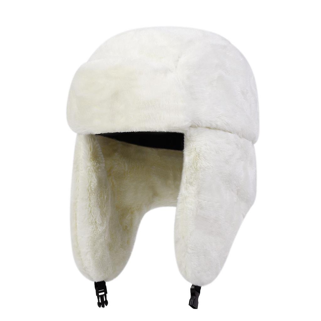 Women Bomber Hats Faux Fur Warm Thicken Earflap Caps Autumn Winter Black White Ear Protect Russian Ski Hat Cap