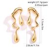 Fashion Irregular Liquid Metal Stud Earrings Women, Personality Trend Geometric Hollow Water Drop Earrings