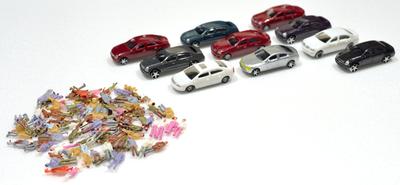 Σετ κούκλας και μινιατούρας αυτοκινήτου κλίμακας N τυχαίο (100 κούκλες, 10 μινιατούρες αυτοκίνητα) Κλίμακα 1100 Ιδανικό για διόραμα, μοντέλα τρένων, αρχιτεκτονικά μοντέλα, κ.λπ.