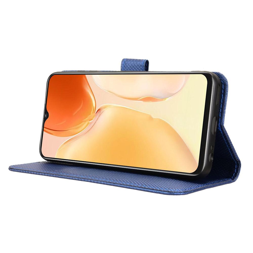 Pro Oukitel C1 Pro/Oukitel C1 Kožené pouzdro peněženka s popruhem Diamantová textura Kryt na telefon