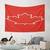 Maple Leaf Outline On Red Background Pattern Wall Hanging Tapestry Decorative Tapestry Home Decor for Bedroom and Living Room