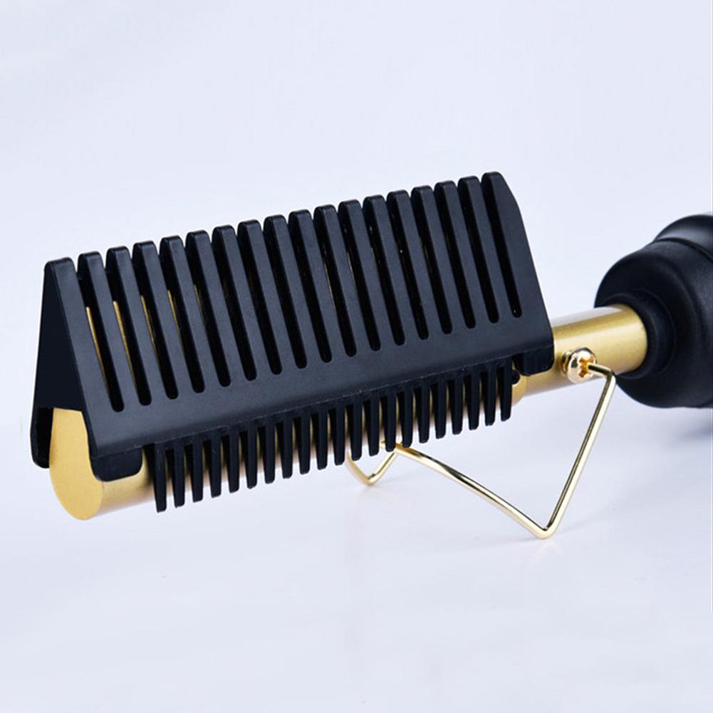 Mini Hot Comb Rechargeable Electric Straightening Comb 3 Gear Temperature Hair Straightener Brush Quick & Dry Use for Hair Style