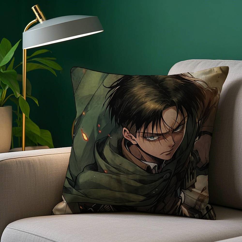 Levi Ackerman Attack On Titan Kissenbezug Gemütlicher Plüsch-Kissenbezug Beidseitig bedruckt – Wohngeschenk für Schlafzimmerdeko