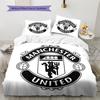 Manchester United FC Pattern Bedding Home Decoration Birthday Gift (1 * Duvet Cover + 2 * Pillowcase, Without Core)