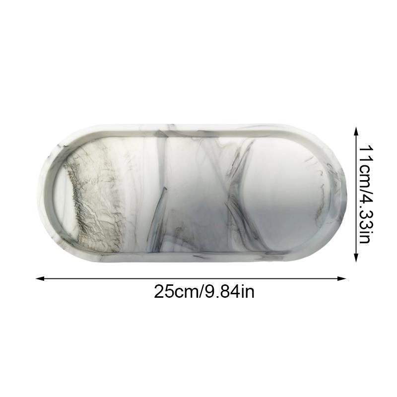 1PC Non-Slip Cosmetic Jewelry Storage Tray Decorative Counter Tray for Keys and Trinkets 25x11cm