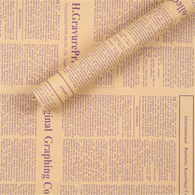 10Sheets Vintage English Newspaper Kraft Paper Brown Kraft Outer Wrapping Paper For Gifts Packaging Flower Wrapping Paper
