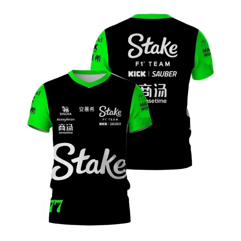 Baibao QIQI Stake 2025 Nico Hulkenberg Gabriel Bortoleto F1 Teamkleding T-shirt Heren Zomer Dames Korte Mouw Tops Shirts Kinderen L