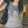 2KWEIRD Magliette in Cotone Abbigliamento Donna Moda Irregolare Camisetas Top Y2k Ropa Mujer Tartan Colletto da Marinaio Kawaii Magliette Estive
