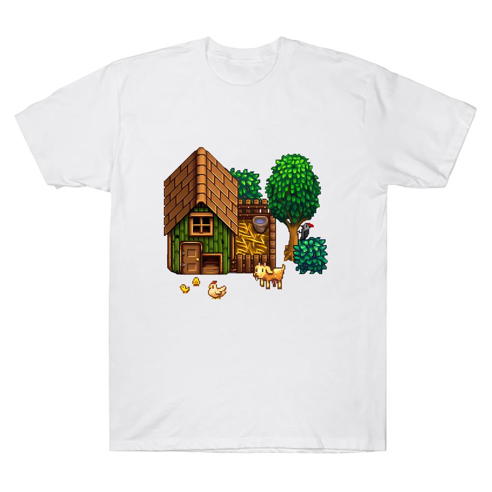 2026 SpringSummer Star Lush Grain Story Chicken Coop Fun Game Fashion Print Harajuku Pixel Blocks Mens and Womens TShirts