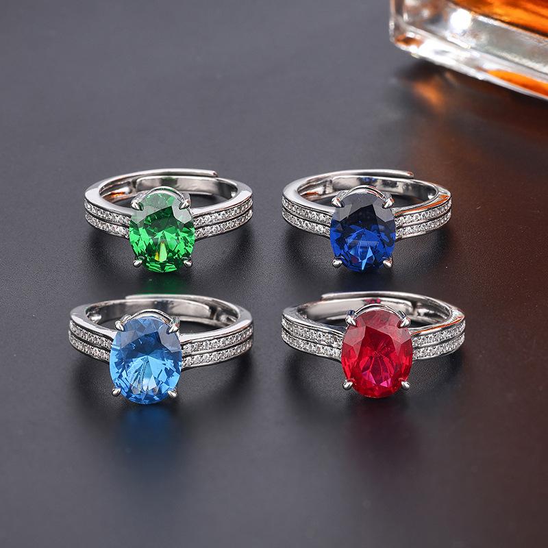 Ruby Live Adjustable Ring Spinel Versatile Geometric Design Trend Ring