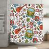 Bright Floral Bus Printed Shower Curtain 69X72In (180X25Cm) Bathroom Decor For Home Decoration Multicolor Artistic Pattern Showe