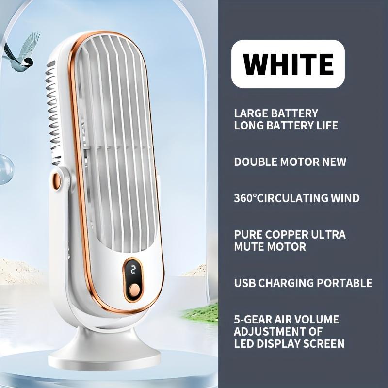 Portable & Stylish Desktop Fan—Compact Home Air Cooler,720° Rotating Airflow |Ideal for Office, Travel, Camping, RVs, and Outdoors|USB-Powered Fan  1 piece белый