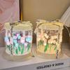 DIY Tulip Lamp Simulation Flower Sea Cake Box Bedroom Sleeping Table Lamp Handmade Craft Decor Tulips Night Light Birthday Gift