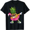 Dabbing Pineapple Flamingo Tropical Aloha Beach Hawaiian T-Shirt