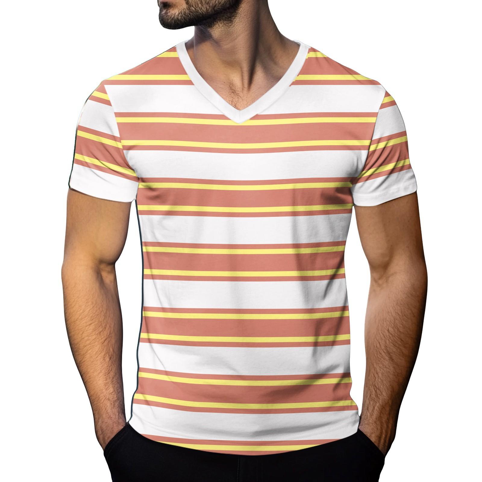 

Мужская модная футболка с коротким рукавом и V-образным вырезом XL жёлтый