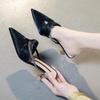 2025 New Summer Semi-drag High Heels Temperament Pointed Sandals Women's Stiletto Mid-heeled Slippers Women's Fashion Women's Shoes