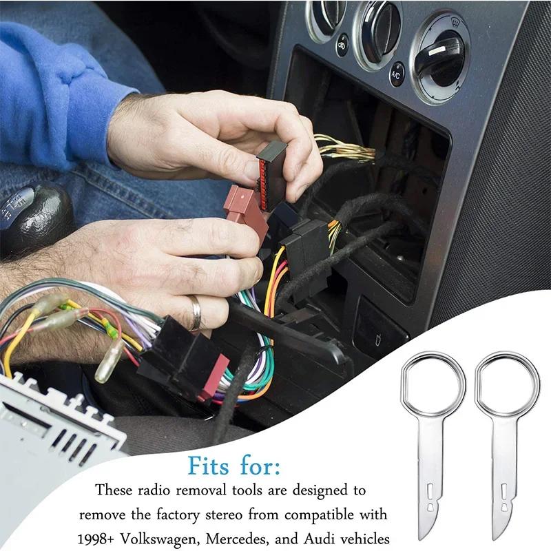 4PCS Car Audio Disassembly and Modification Key Tool Stereo Key Car Interior CD Host Key Maintenance Tool Car Hand Tools