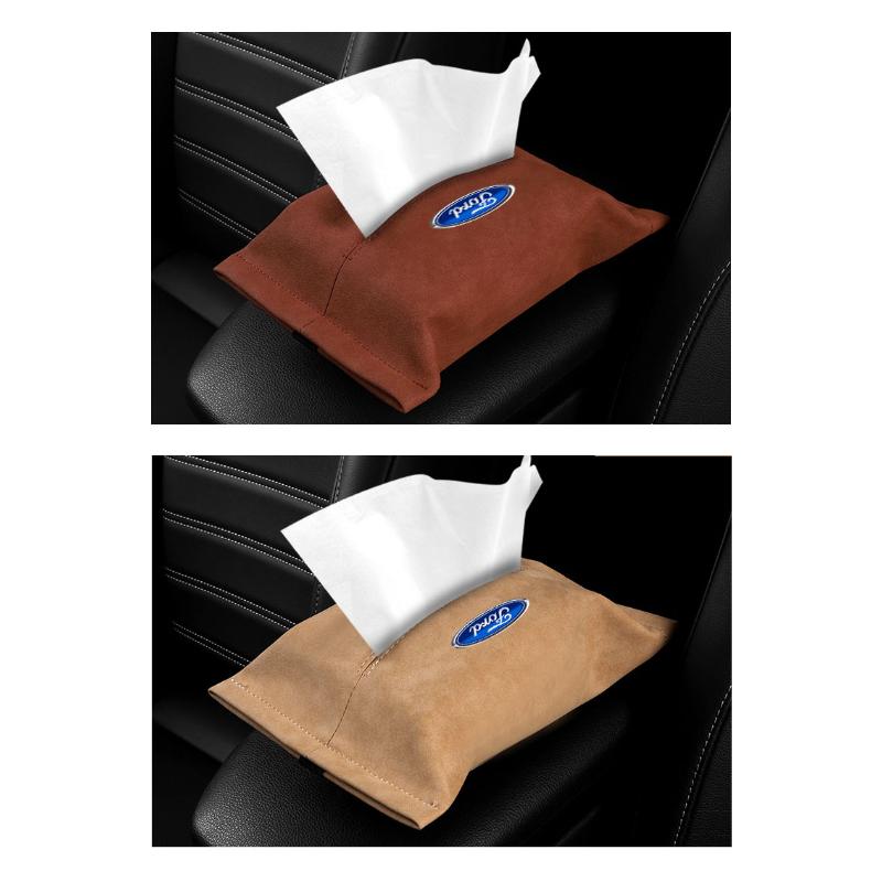 Car Tissue Bag Box Car Sun Visor Hanging Organizer Storage Accessories For Ford Fiesta MK7 Mondeo MK4 ST Focus MK1 MK2 MK3 Focus 2 3 4