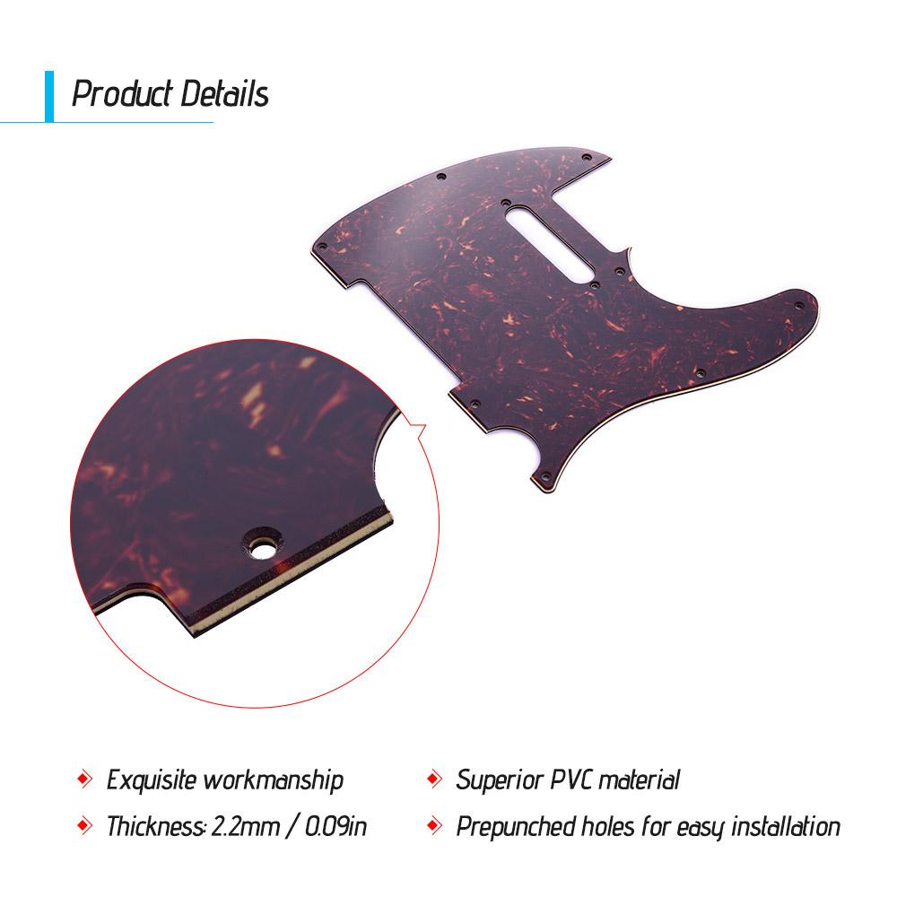 3Ply Guitar Pickguard with Single Coil Pickup Hole for Electric Guitar Brown Tortoise