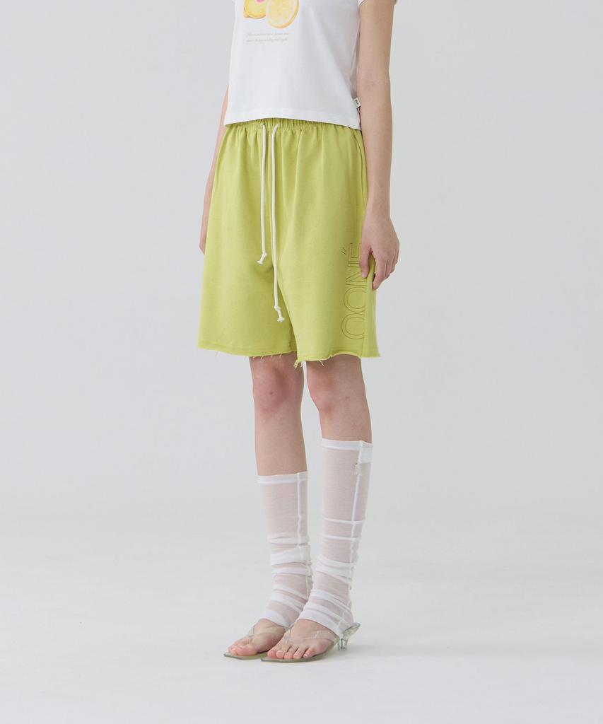 Une Logo Stitch Bermuda Sweatpants_Lime