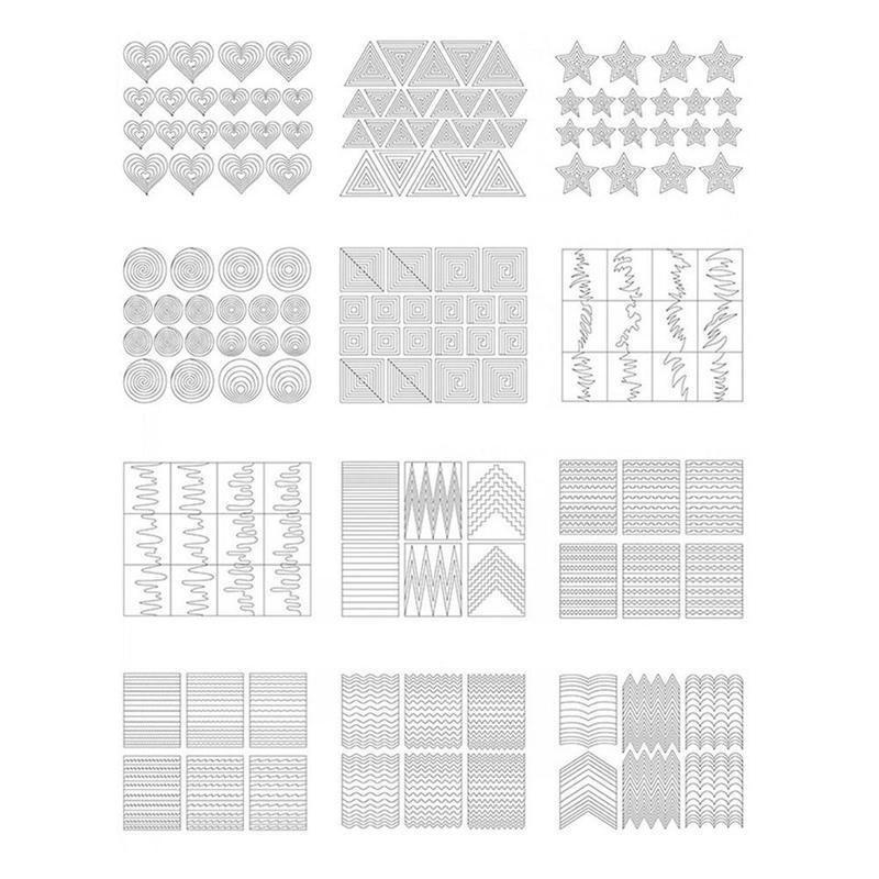 12 szt. DIY Artystyczne Końcówki Styl Francuski Piękno Puste Szablony Uśmiechu Naklejki Linia Fali Narzędzia do Manicure