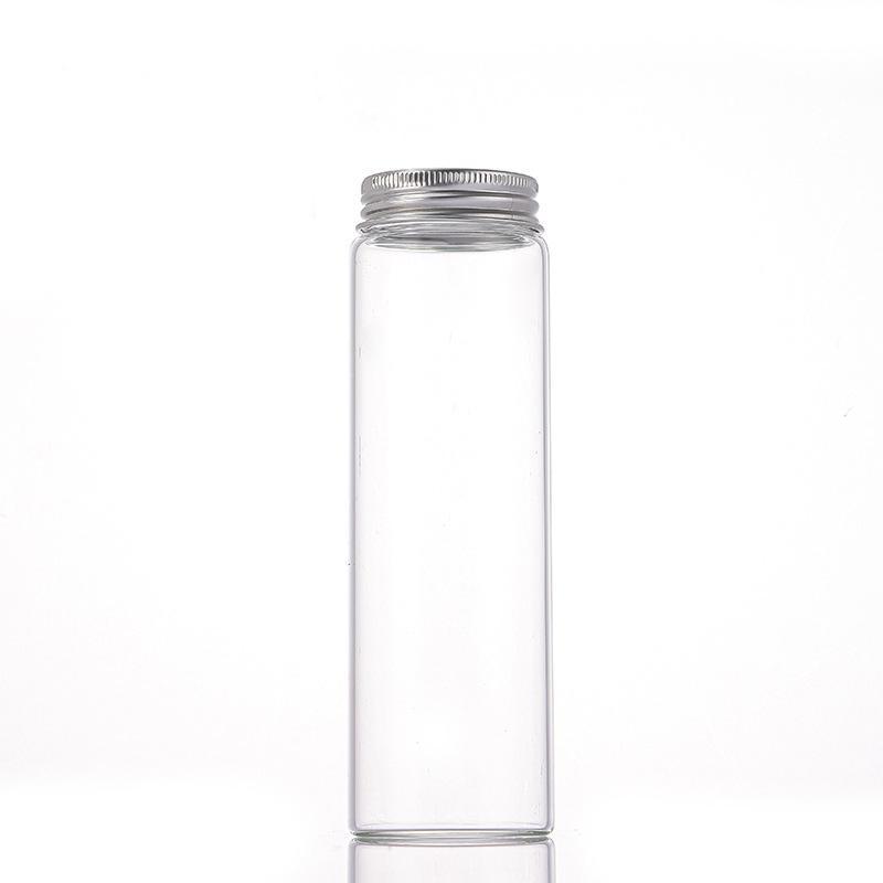 47mm Aluminum-Capped High Borosilicate Glass Bottle for Candy, Medicine Capsules, Cordyceps, and Floral Tea Packaging