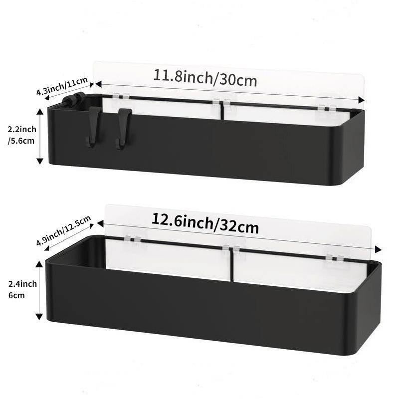 Multipurpose Bathroom Shelf, Wall-mounted Draining Rack, Toiletries Storage Rack, No-drill Installation