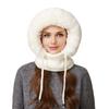 Outdoor Headgear 3 in 1 Hat Scarf Detachable Face Guard Set Adjustable Face Fit Windproof Warm Knit Fleece Cold Weather Hat