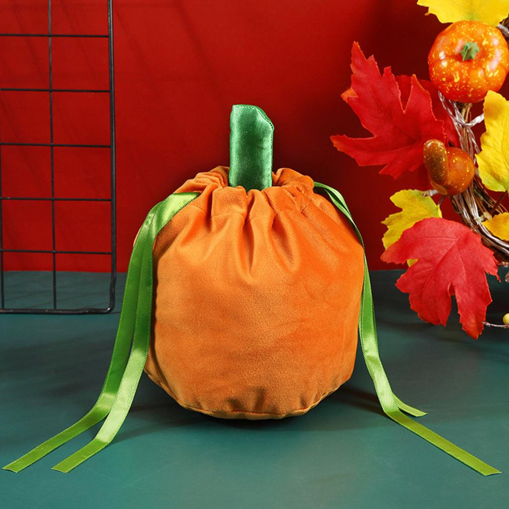 10 Pcs Pumpkin Gift Bags Little Hallowee Gift Bags With Drawstring Thanksgiving Pumpkin Candy Bags For Gift Goodies Candy Snacks