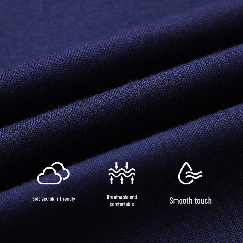 Langdeng Men's Long-Sleeve Business Casual Polo Shirt