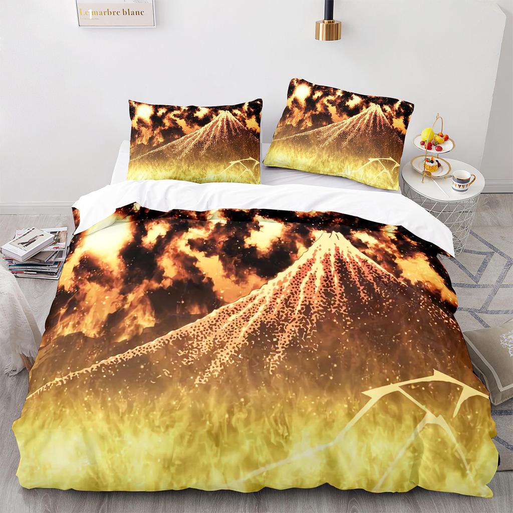 Ukiyo-e Duvet Cover Set King Queen Full Size  Theme Wave Pattern Polyester Bedding Set Fuji Mountain Exotic Abstract Style