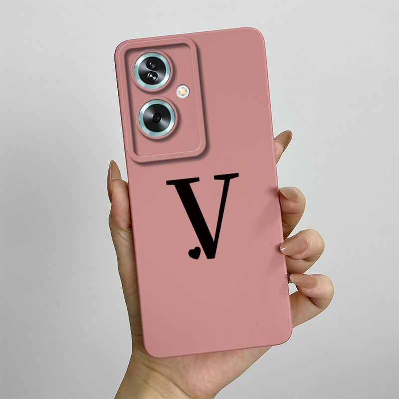 For Oppo A79 Case OPPO A79 5G Phone Case Oppo A79 Cover OPPO CPH2553 Cute Initial Letters Square Silicone Shockproof Back Cover