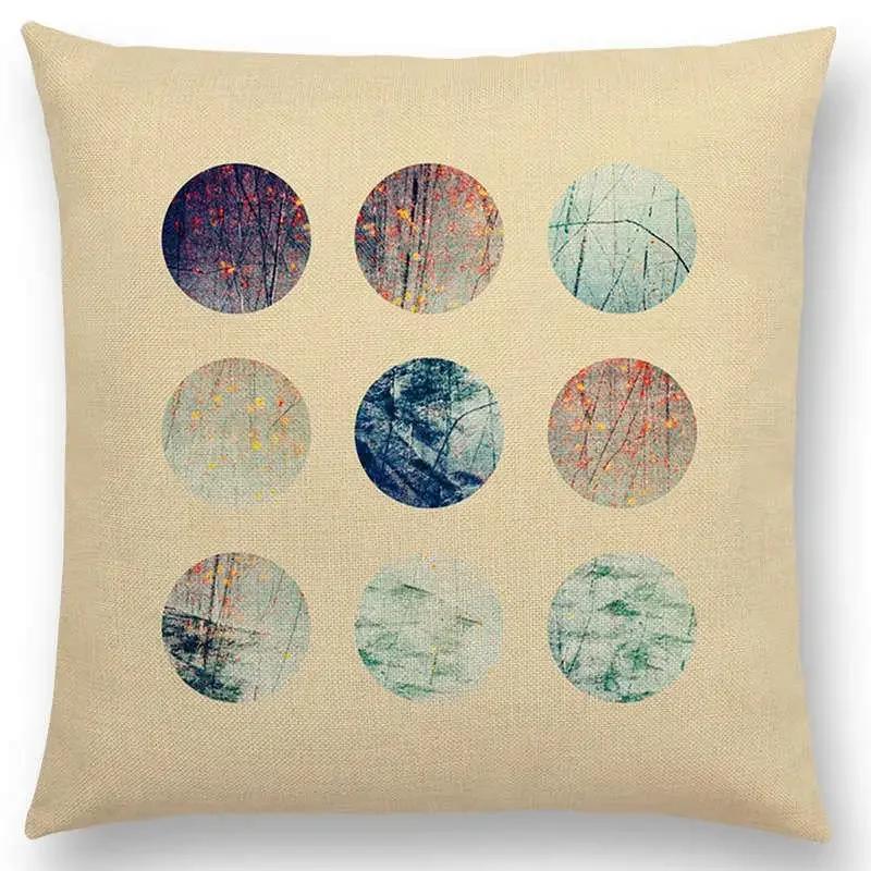 New Abstract Colourful Geometric Pattern Dreamlike Square Round Triangles Sector Diamond Gorgeous Cushion Cover Car Pillow Case