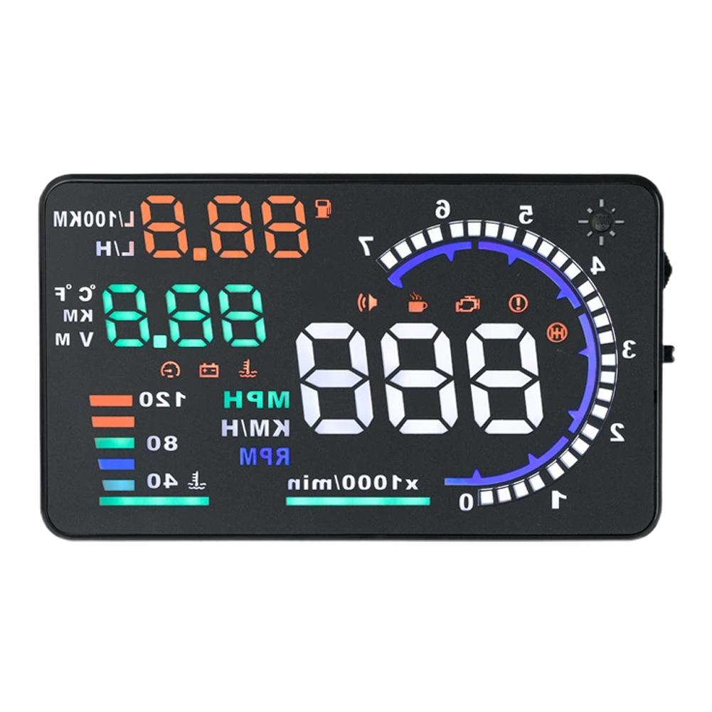 A8 HUD 5.5   OBD II Car HUD Display Auto Windshied Reflective Screen Speed Display LED Windshield Projector Speedometer