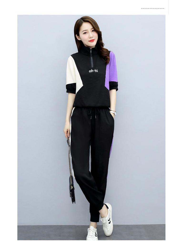 Women's Sporty Chic Petite Two-Piece Set - 2022 Summer Style - Figure-Flattering & Youthful Look