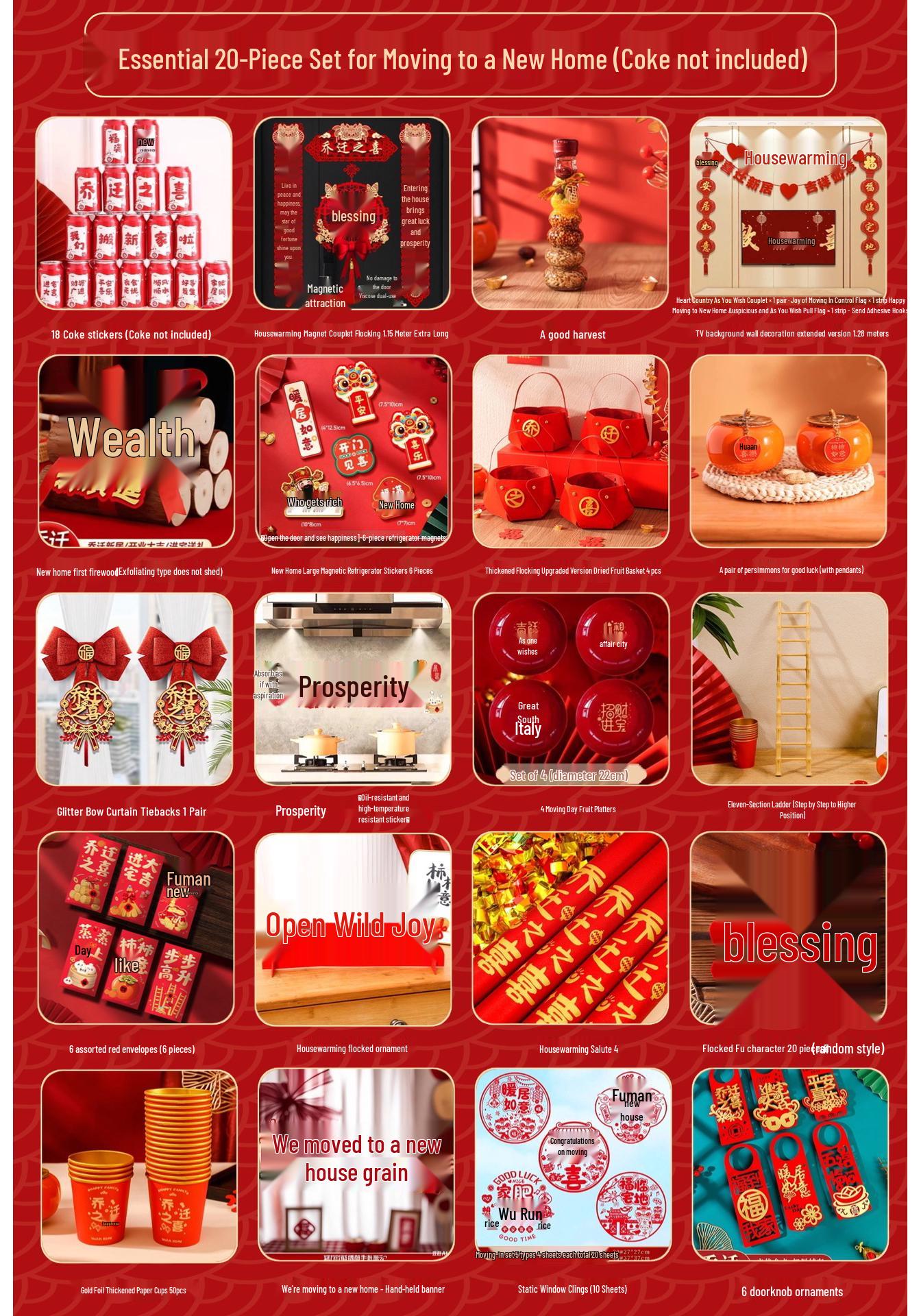 Housewarming Decoration Set: New Home Decor Supplies & Entrance Ornament Gift Package