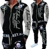 Men's Spring and Autumn Sports Set Printed Hooded Sweatshirt Sweatpants Two Piece Set