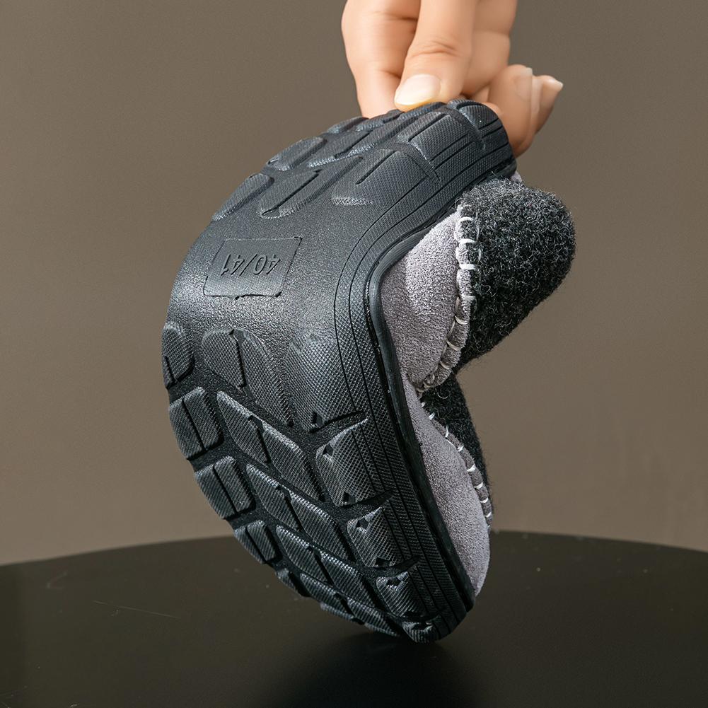 Outdoor Slippers For Men Casual Style Winter Plush Lined Warm Anti-slip Sole Home Shoes Cozy Memory Foam Fuzzy Upper Male Indoor Footwear