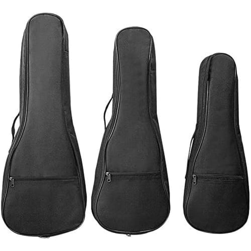 Black Ukulele Case, Ukulele Bag, Instrument Bag for Ukuleles, Lightweight, Waterproof, Thick, Cushioned, Soprano, Concert, and Tenor Ukuleles, Small G