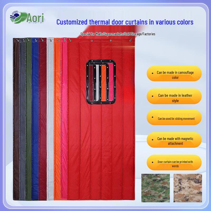 QINGERPLR Four Seasons Insulated Oxford Cotton Door Curtain