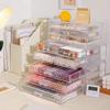 Clear Desk Organizers and Acssories, Stackable Makeup Storage Box Plastic Drawer Organizer for Home Offi Supplies Art Craf