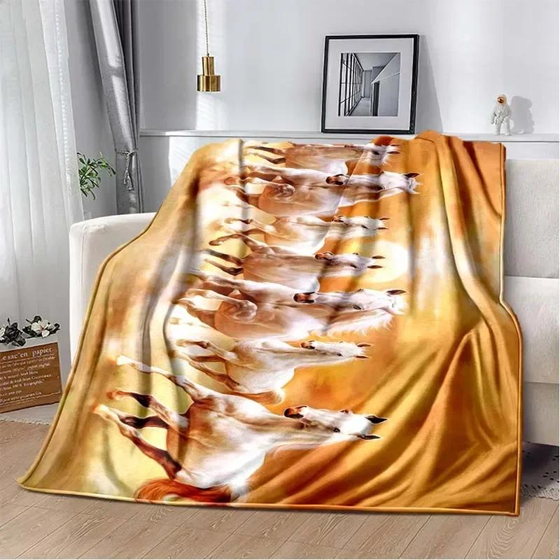 3D Print Cartoon Pentium Horse Flannel Blanket,Multi-purpose Holiday Gift Blanket Warm And Soft Blankets All Seasons