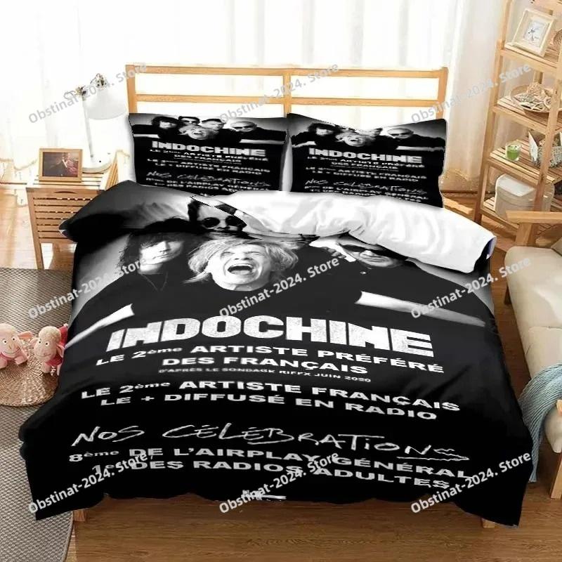 Neues Indochine Rock Band Bettwäsche-Set, Bettbezug Bettdecke Bett-Set Steppdecke Kissenbezug, King Queen Einzelgröße Jungen Mädchen Erwachsene