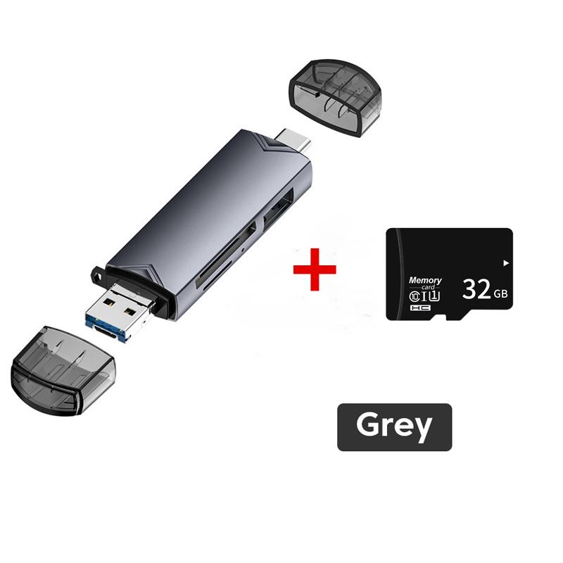 6 in1 OTG Card Reader USB 3.0 To Type C Micro USB Adapter Flash Drive Smart Memory Card Reader TF Camera Mini SD Cardreader