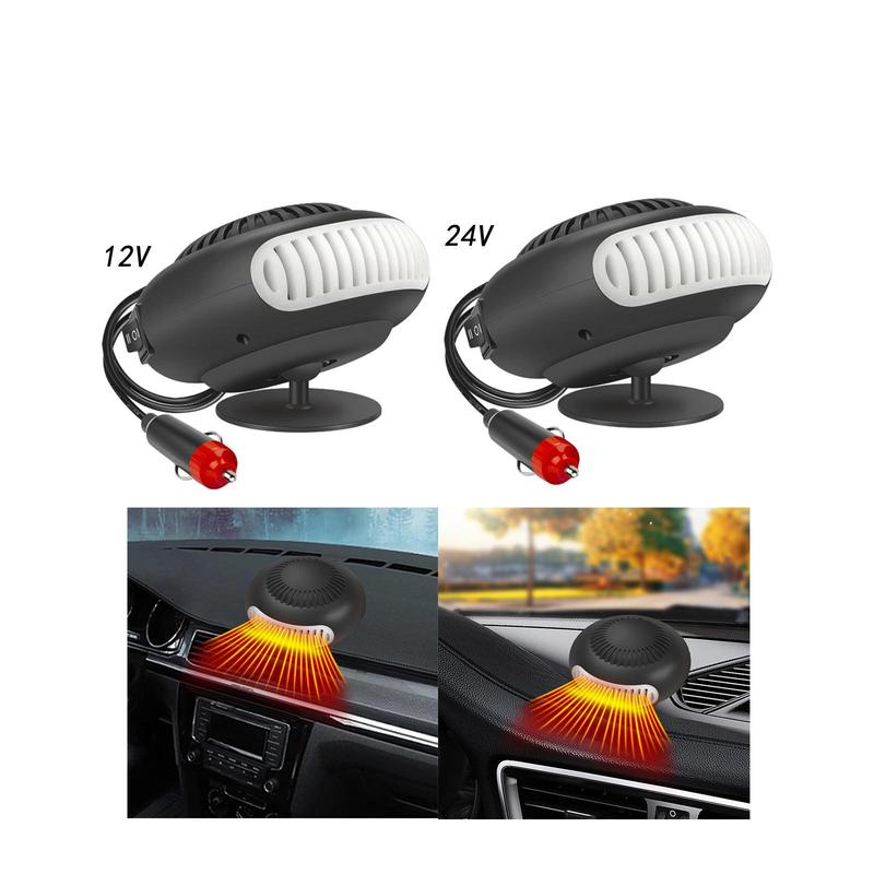Car Heating Fan Electric Heater 360° Rotary Base Accessory Portable Window 12V 120W