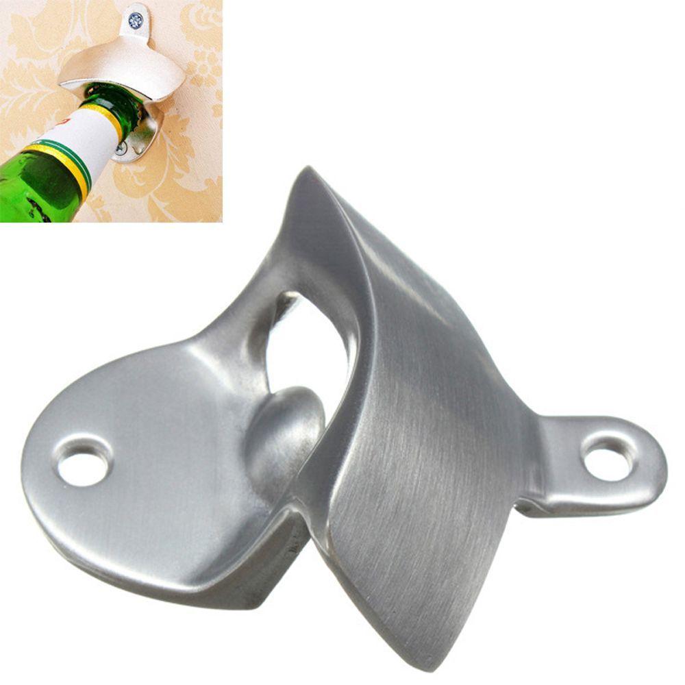 Silver Color Wall Mounted Opener Bottle Opener Fixed Wine Opener Bar Beer Soda Cap Tools