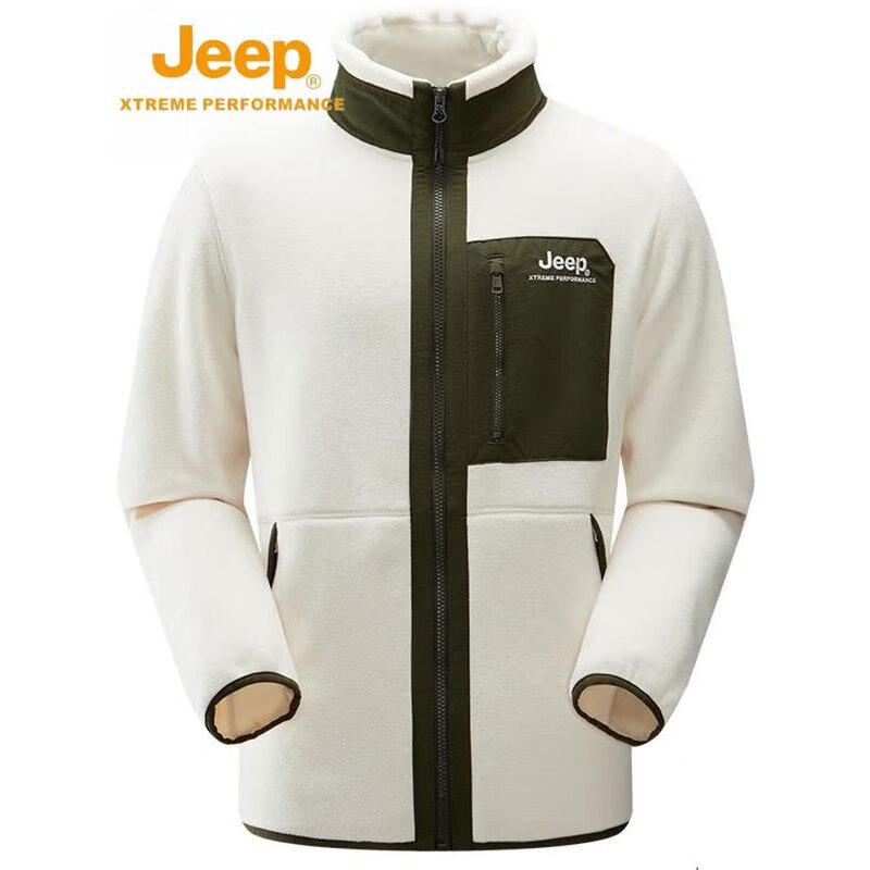 Унисекс теплый флисовый кардиган JEEP L грязно-белый