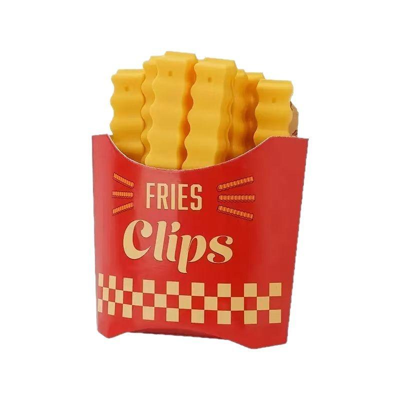 French Fry Style Sealing Clip 12 Magnetic Absorption Box Set Snack Bag Sealing Clip Food Seasoning Sealing Clip