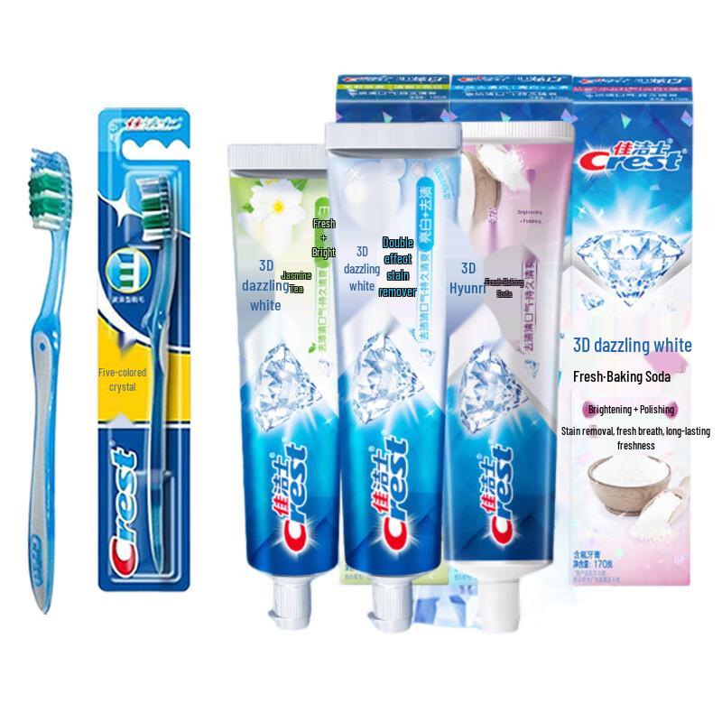 Crest Soft Bristle Toothbrush & 3D White Toothpaste Set